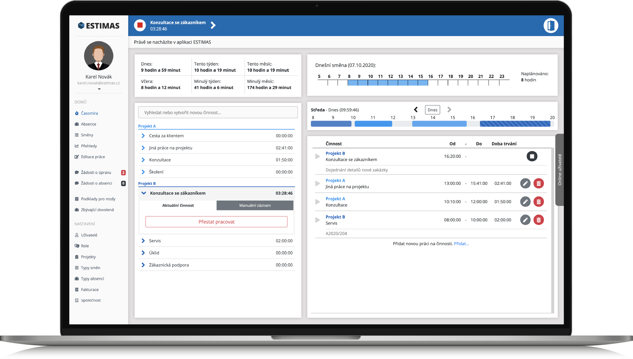 ESTIMAS - Systém evidence času a docházky - 1